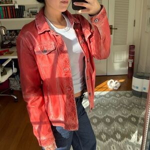 Red Vintage Leather Jacket